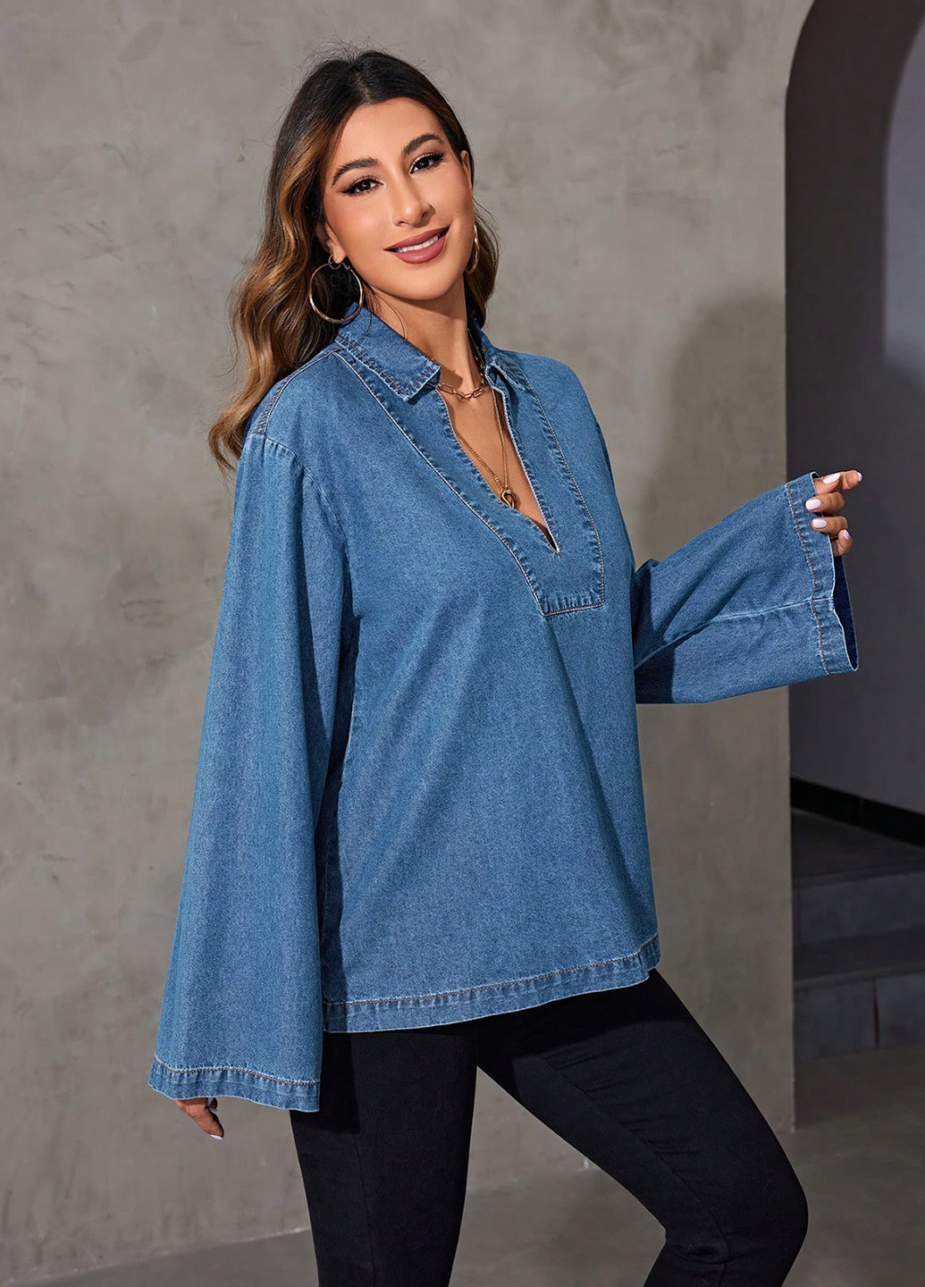 Синяя блуза SHEIN