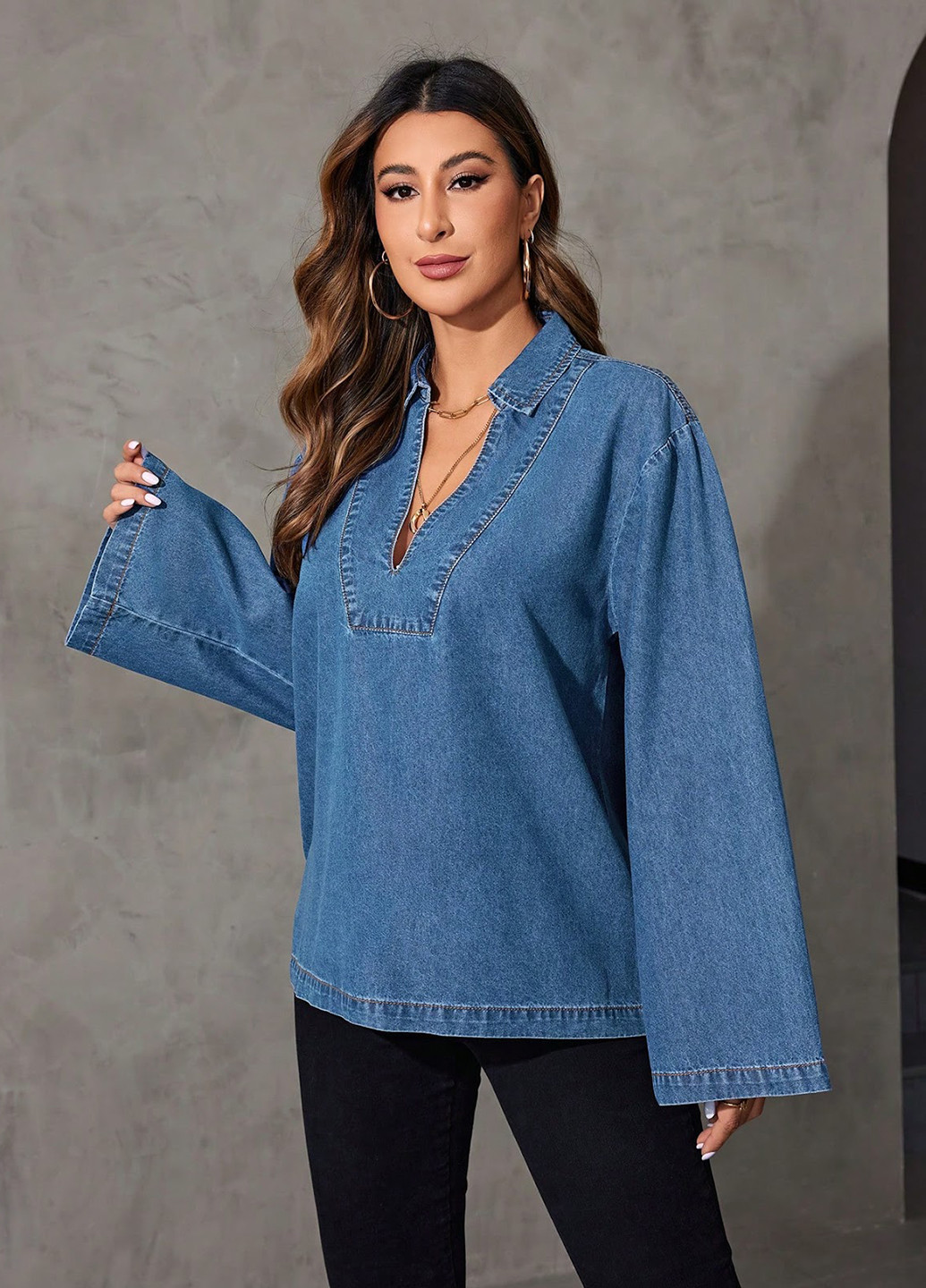 Синяя блуза SHEIN