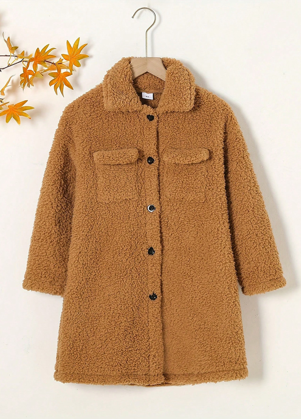 Охра демісезонне Пальто однобортне SHEIN
