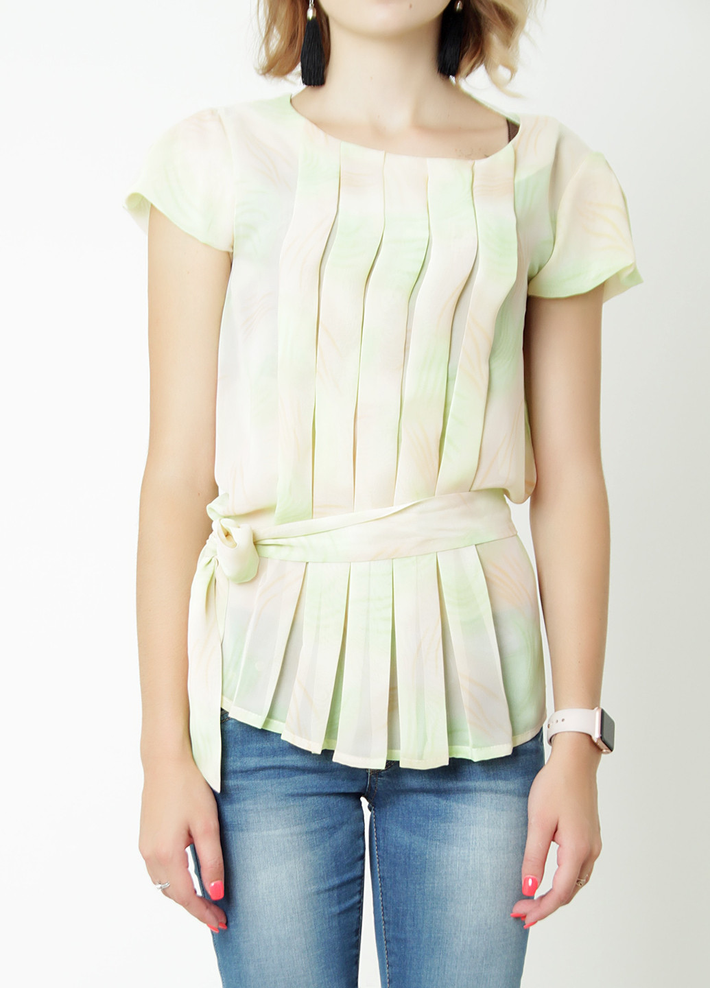 Блідо-зелена літня блуза Vilo Nna