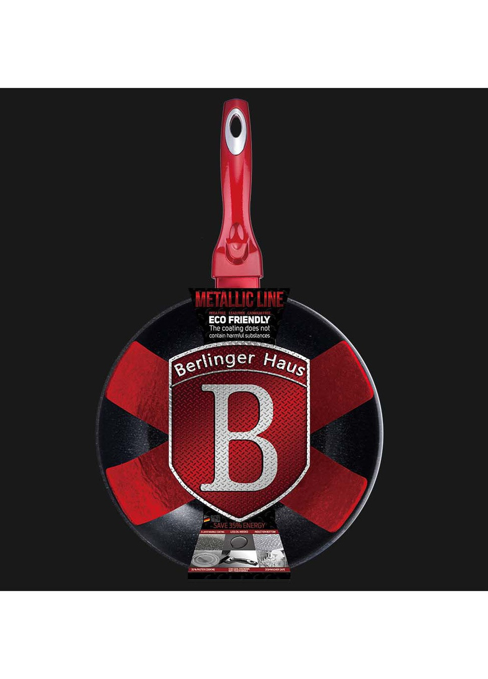 Сковорода-вок Metallic Line Burgundy Edition BH-6166 30 см Berlinger Haus (233116563)
