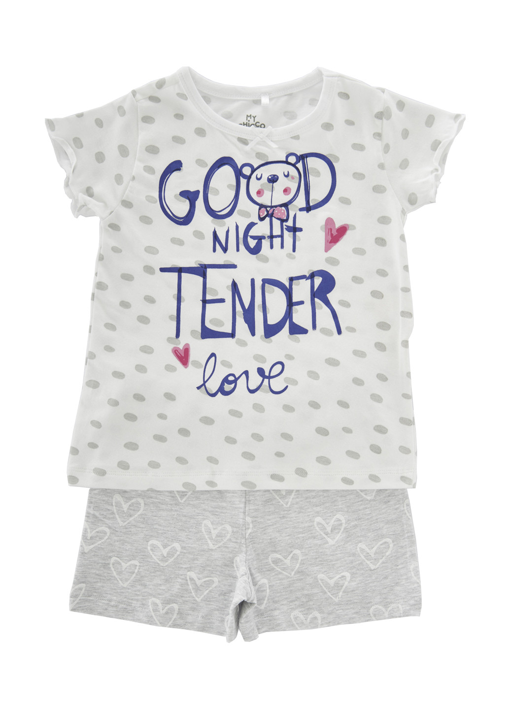 Светло-серая всесезон пижама (футболка, шорты) футболка + шорты Chicco