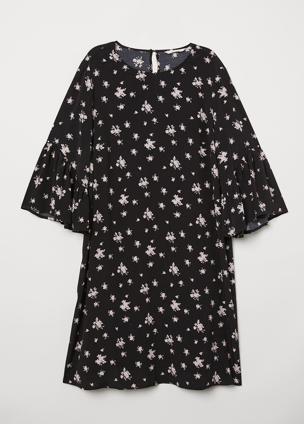 Черное кэжуал сукня а-силуэт H&M с цветочным принтом