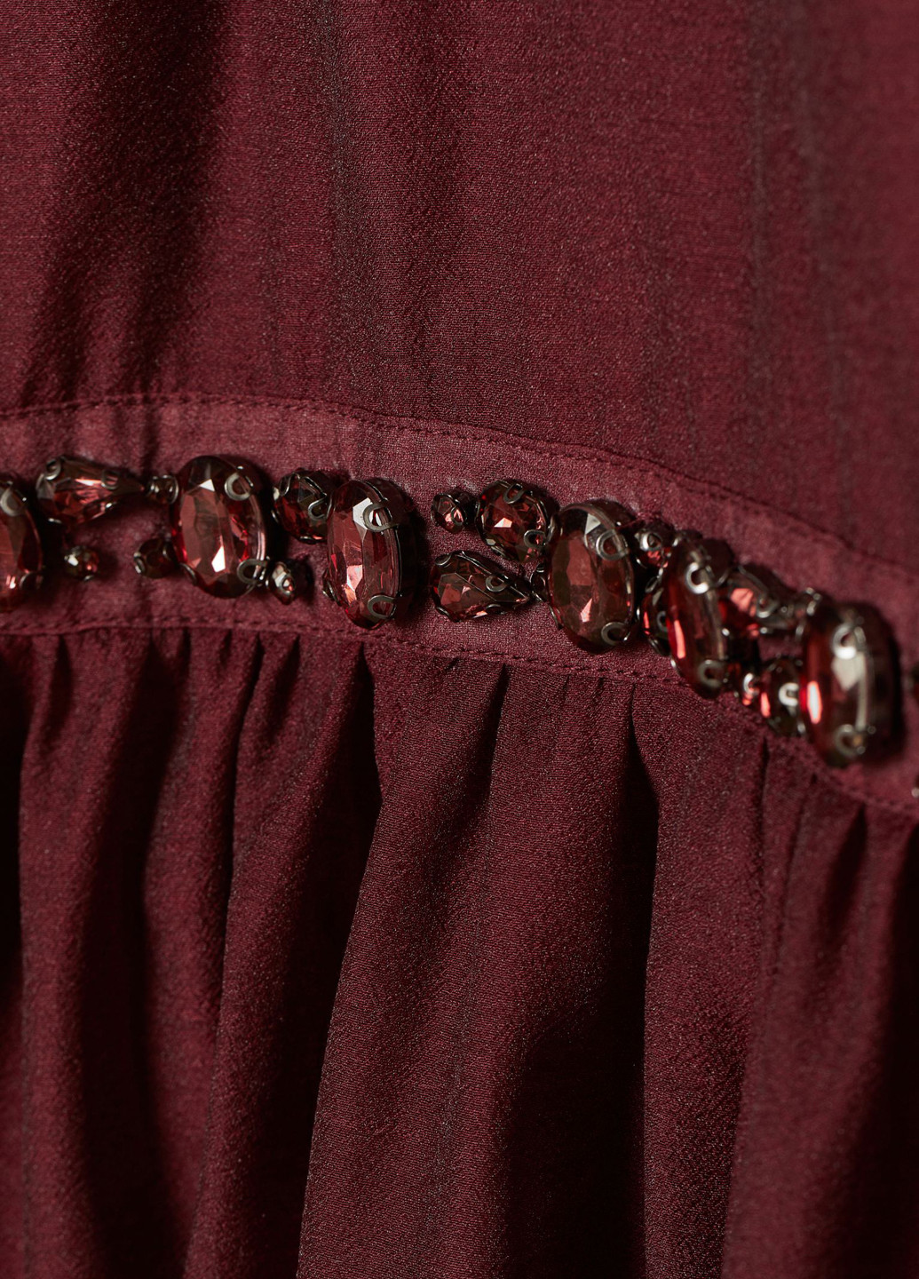 Бордова коктейльна плаття, сукня кльош H&M однотонна