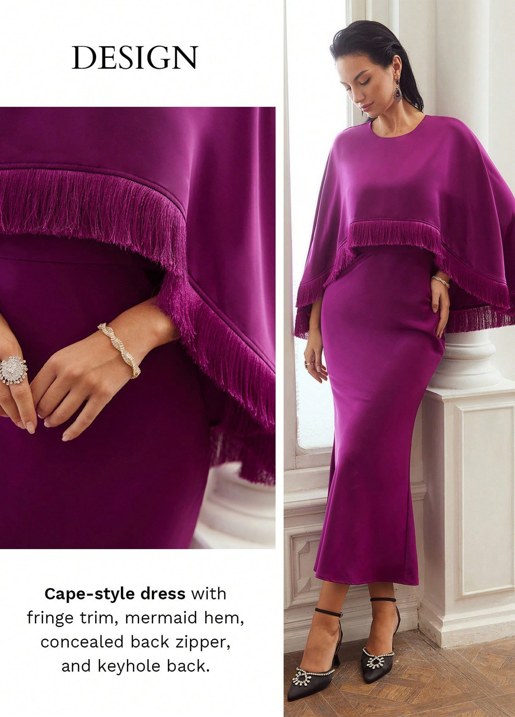 Фіолетова вечірня сукня SHEIN однотонна