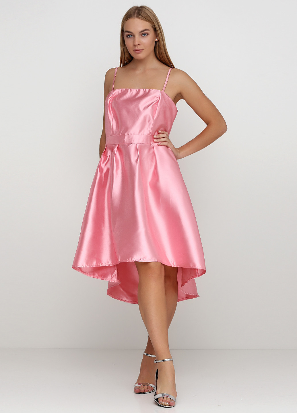 Розовое вечернее платье Vero Moda однотонное