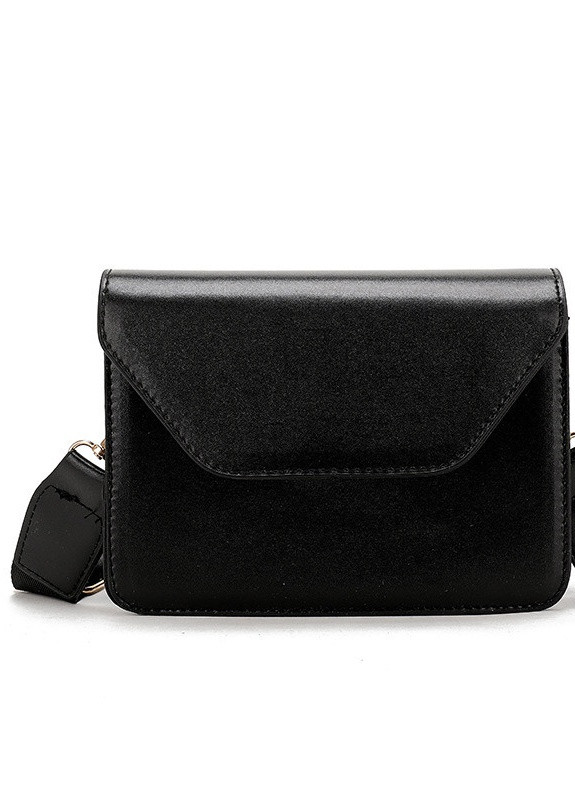 Жіноча класична сумочка кроссбоди на широкому ремінці чорна NoName (251204145)