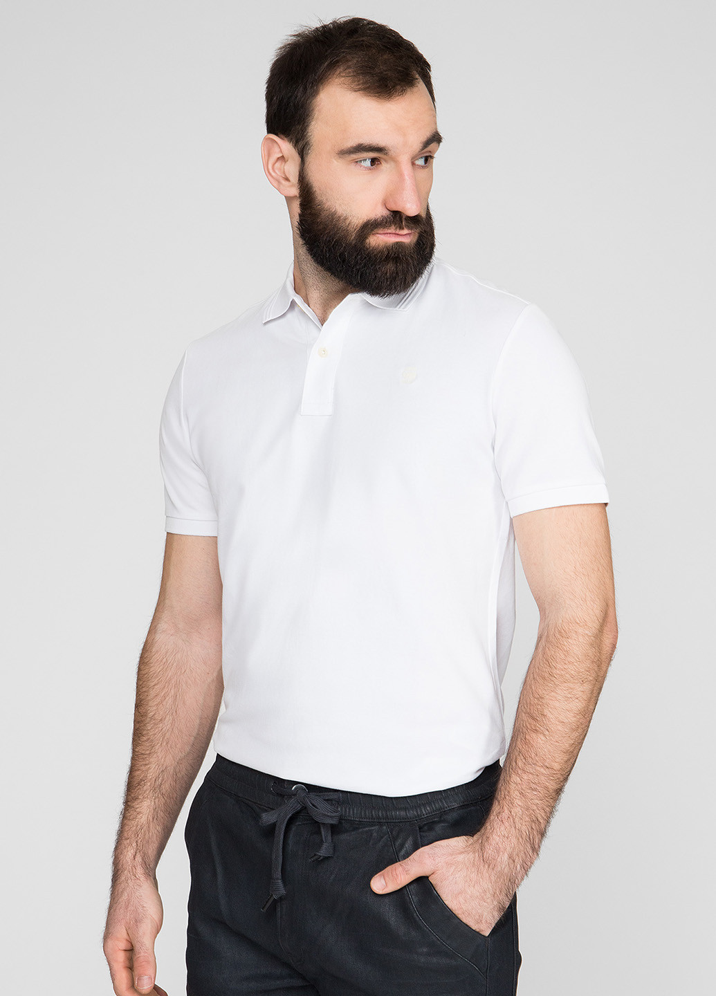 Белая футболка-поло для мужчин G-Star Raw однотонная