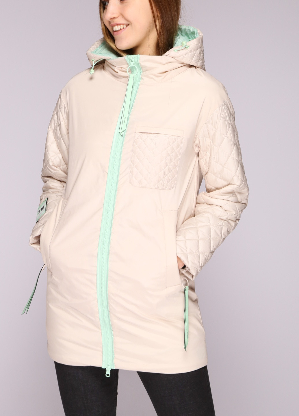 Молочная демисезонная куртка 6817-908 xl молочный (2000903933472) Towmy
