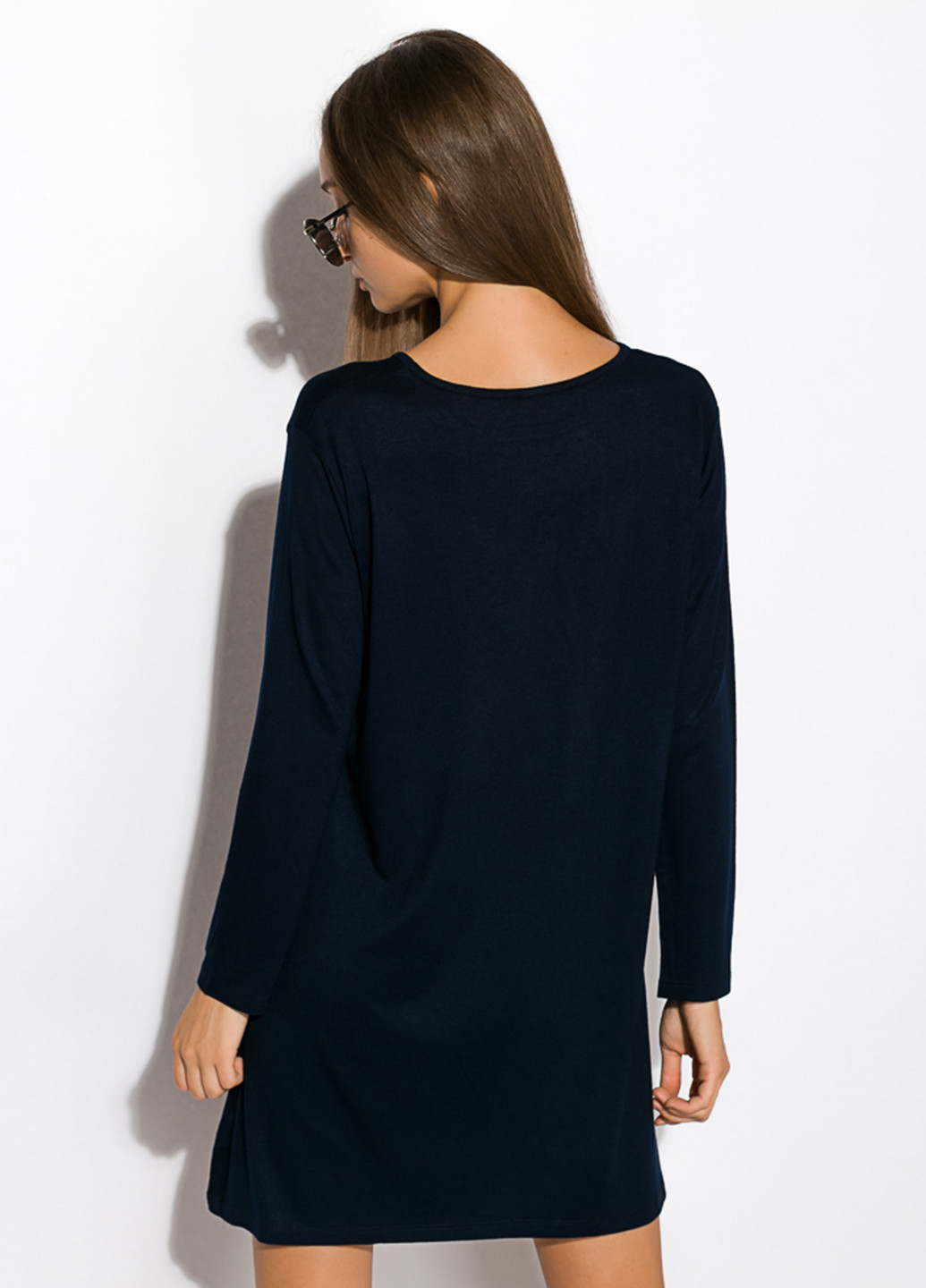 Темно-синя кежуал сукня а-силует Time of Style