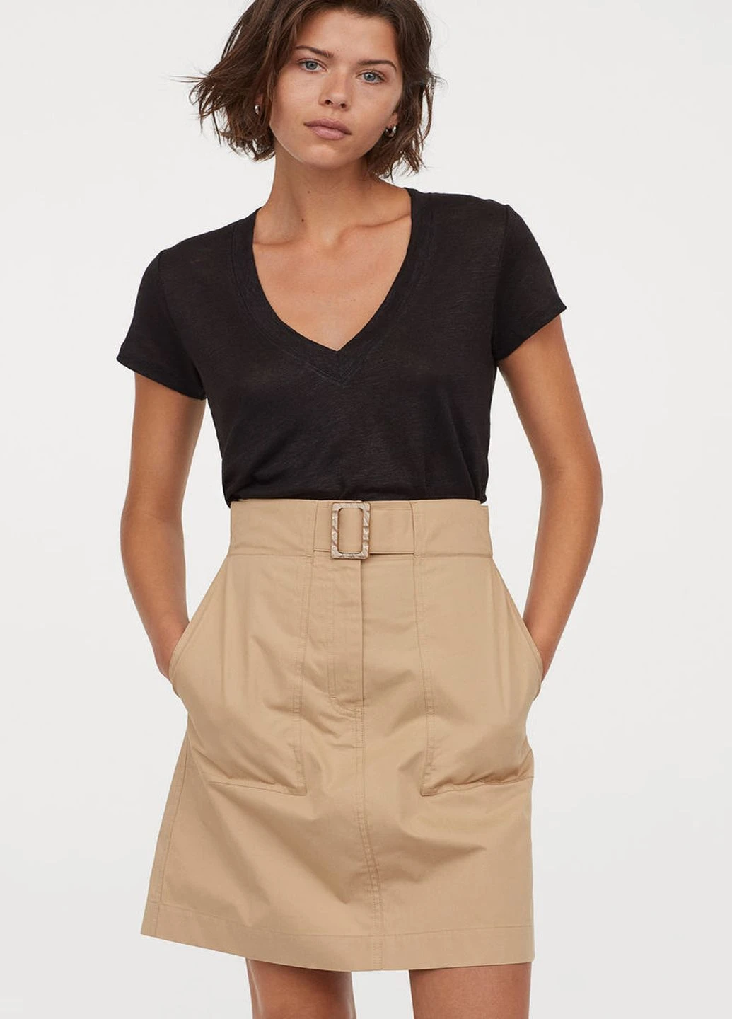 Бежевая юбка H&M
