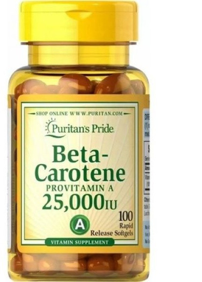 Бета каротин Puritan's Pride Beta-Carotene (25,000 IU) 100 Softgels Puritans Pride (255022754)