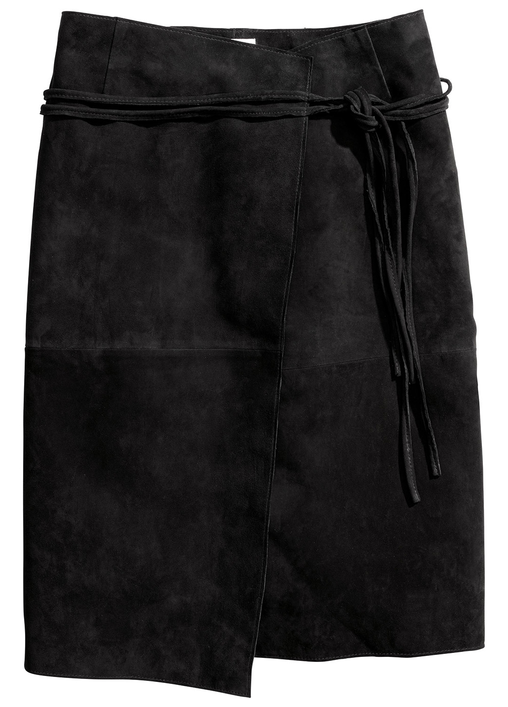 Черная кэжуал однотонная юбка H&M на запах, карандаш