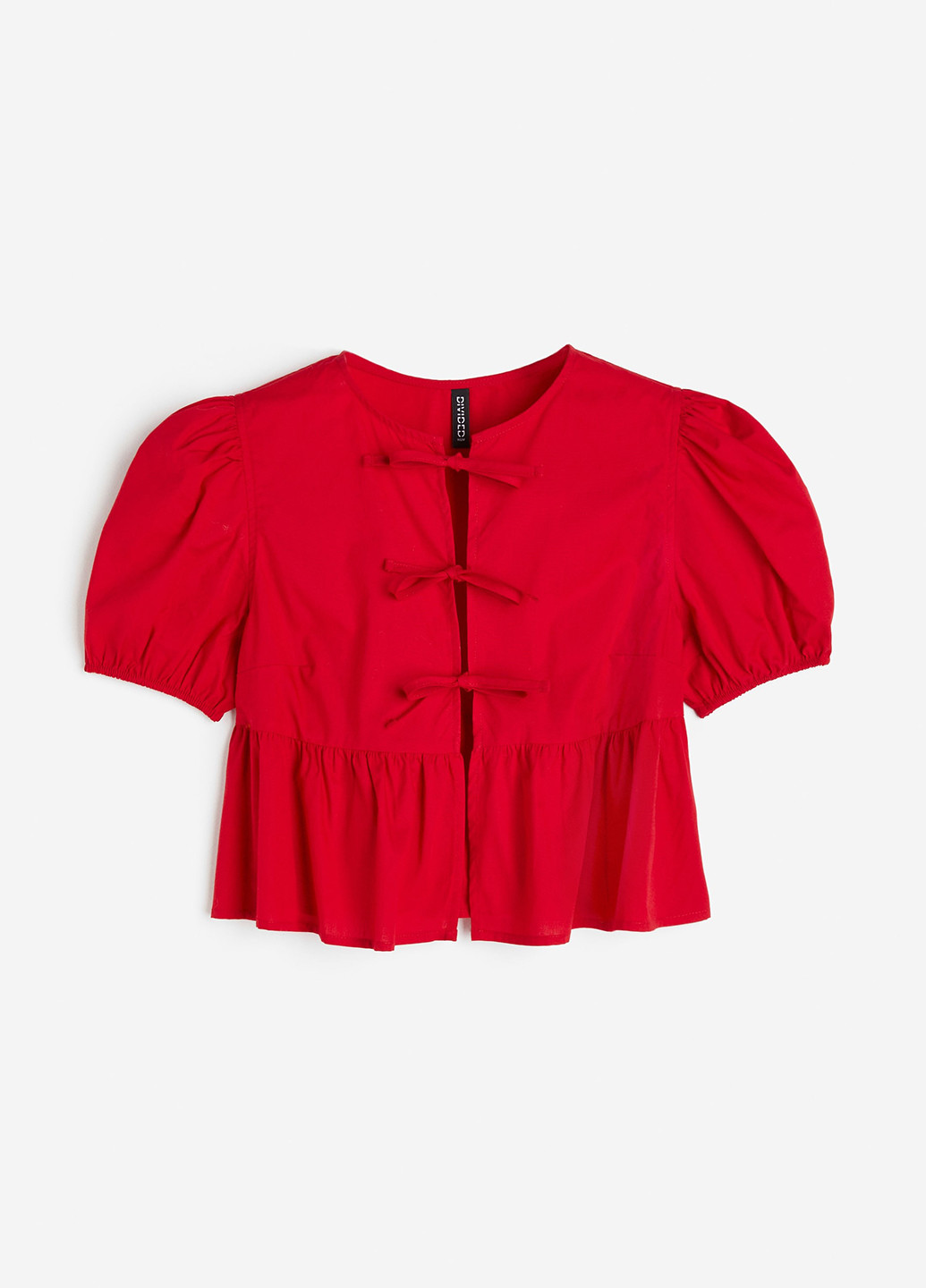 Красная блуза с баской H&M