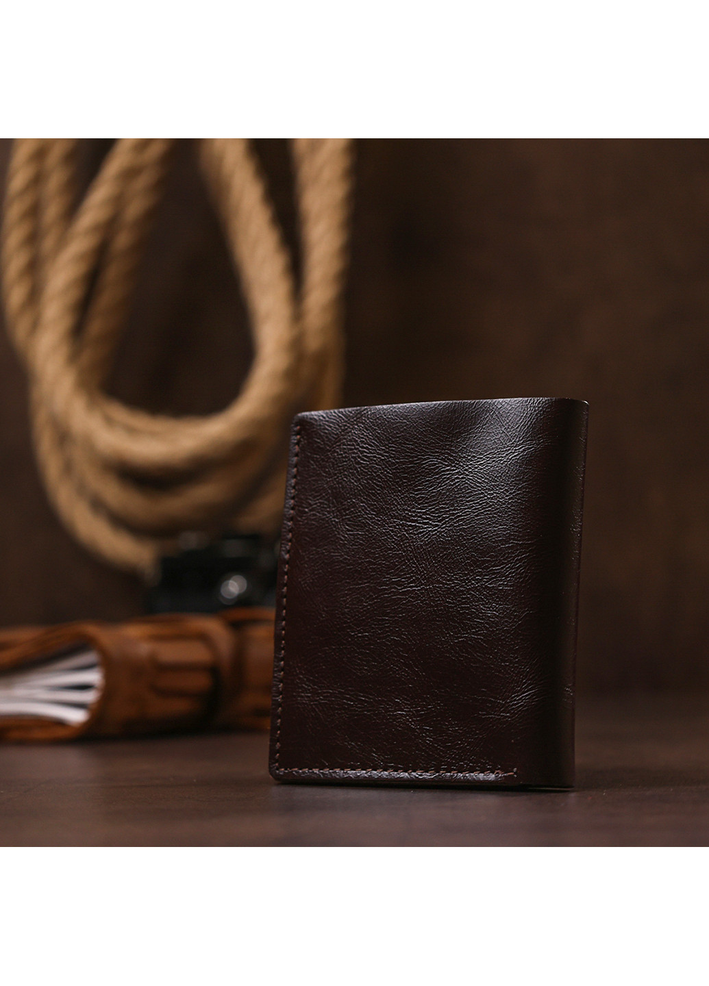 Мужское кожаное портмоне 9х10х1 см Shvigel (253491267)