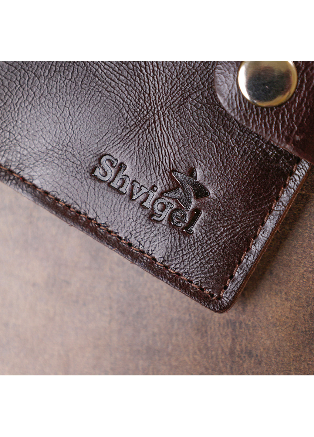 Мужское кожаное портмоне 9х10х1 см Shvigel (253491267)
