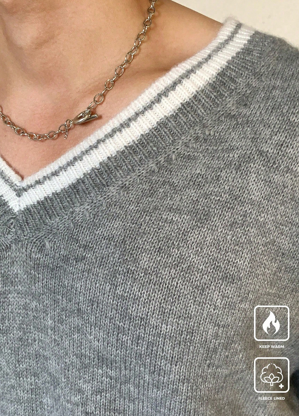 Світло-сірий демісезонний пуловер пуловер SHEIN