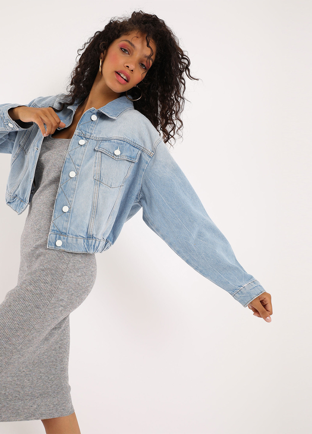 Блакитна демісезонна куртка Pimkie