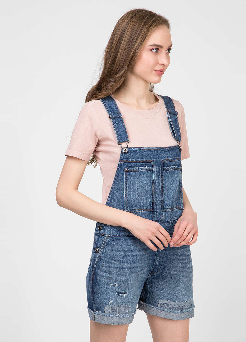 Комбінезон G-Star Raw комбінезон-шорти однотонний синій джинсовий бавовна