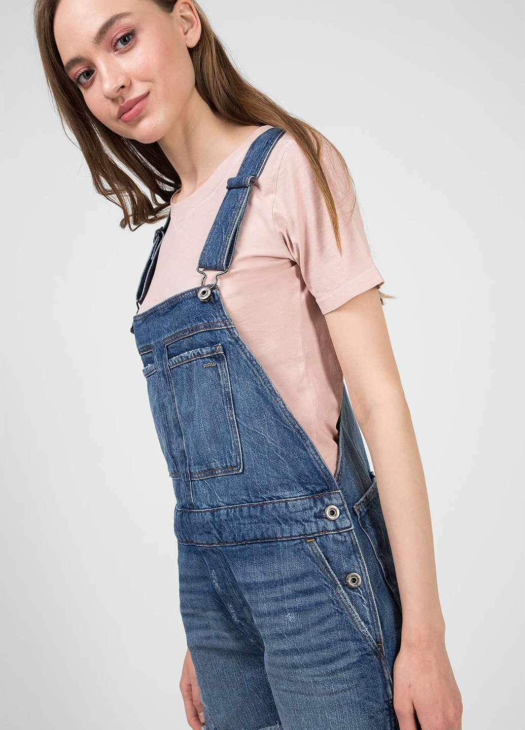 Комбінезон G-Star Raw комбінезон-шорти однотонний синій джинсовий бавовна