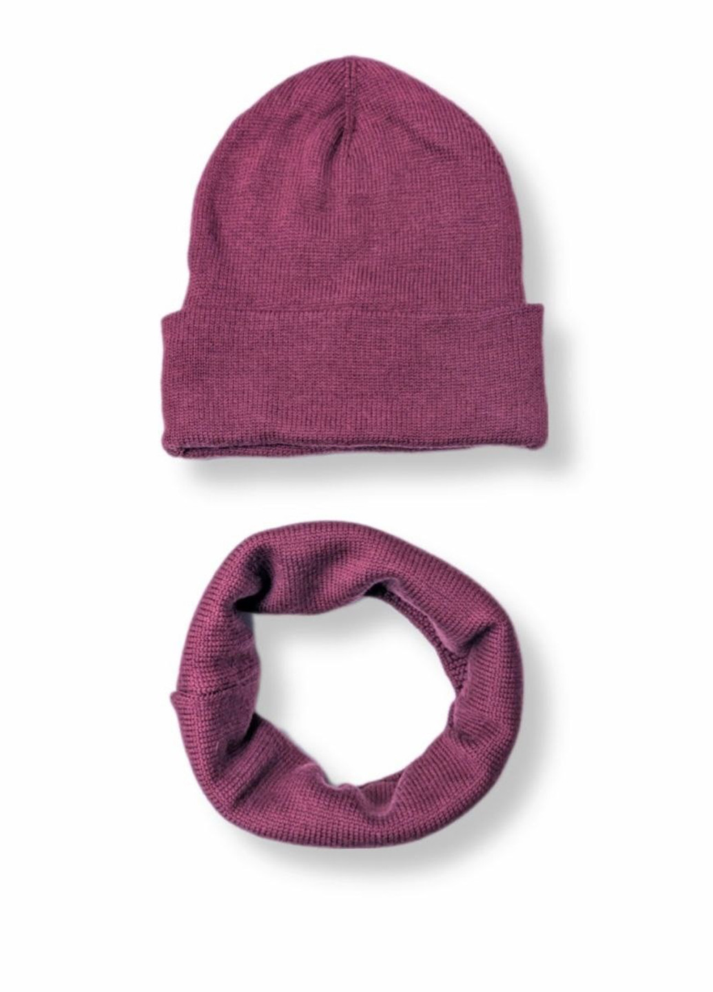 Бордовый демисезонный комплект (шапка, шарф) H&M