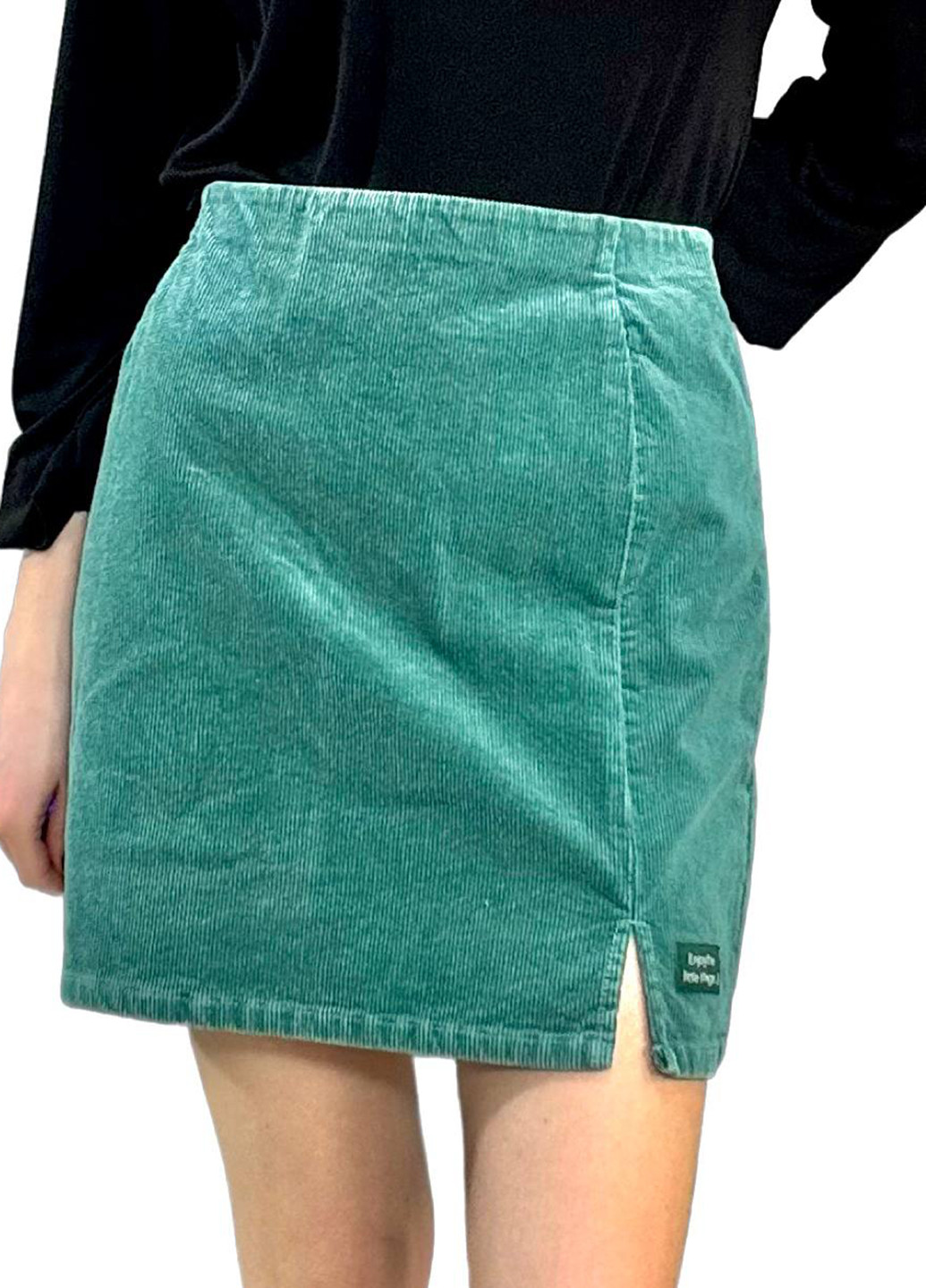 Зеленая кэжуал однотонная юбка H&M