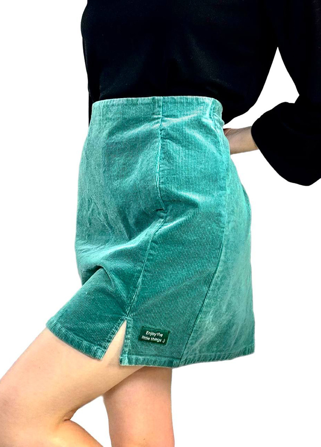 Зеленая кэжуал однотонная юбка H&M