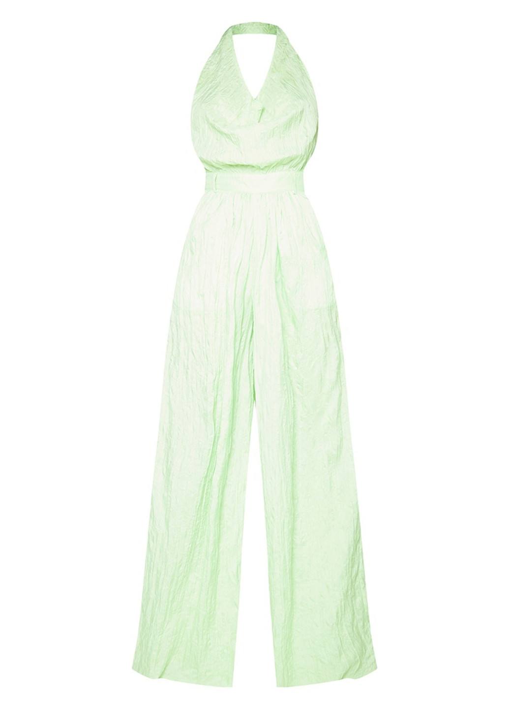 Комбинезон PrettyLittleThing комбинезон-брюки однотонный светло-зелёный кэжуал полиэстер