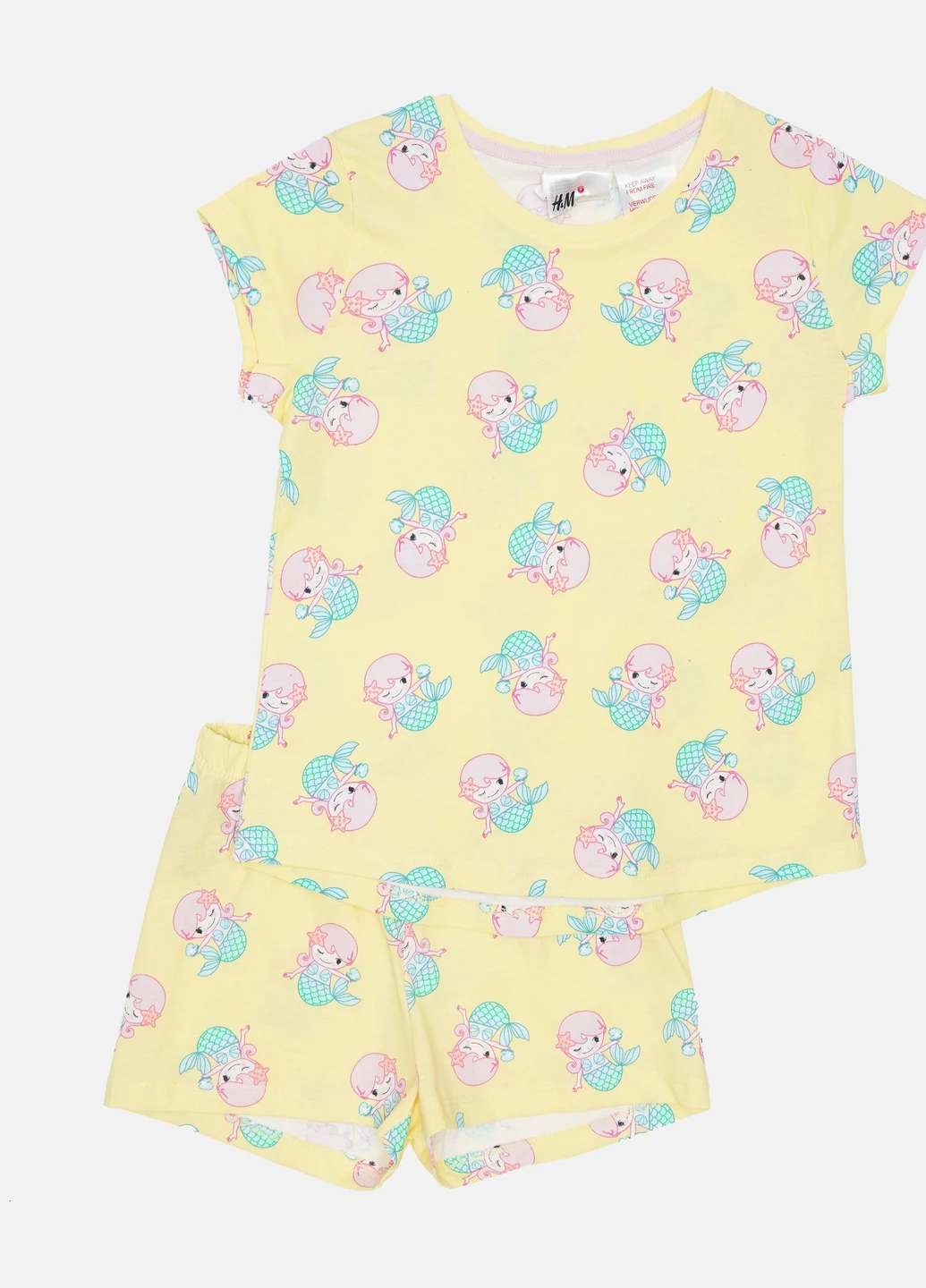 Жовта всесезон піжама (футболка, шорти) H&M