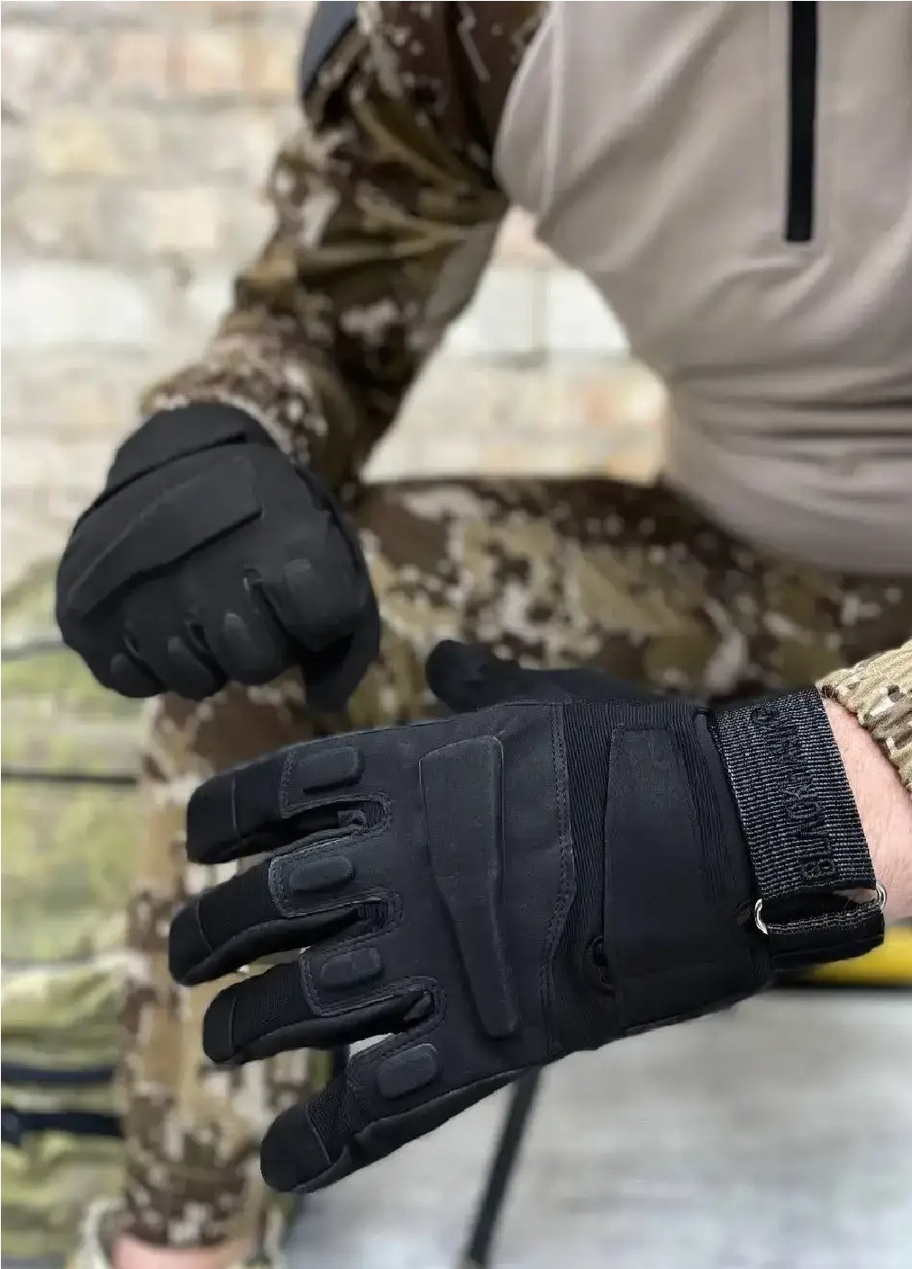 Військові рукавички тактичні спорт полювання із закритими пальцями (473155-Prob) ХL Чорні Unbranded (253946586)
