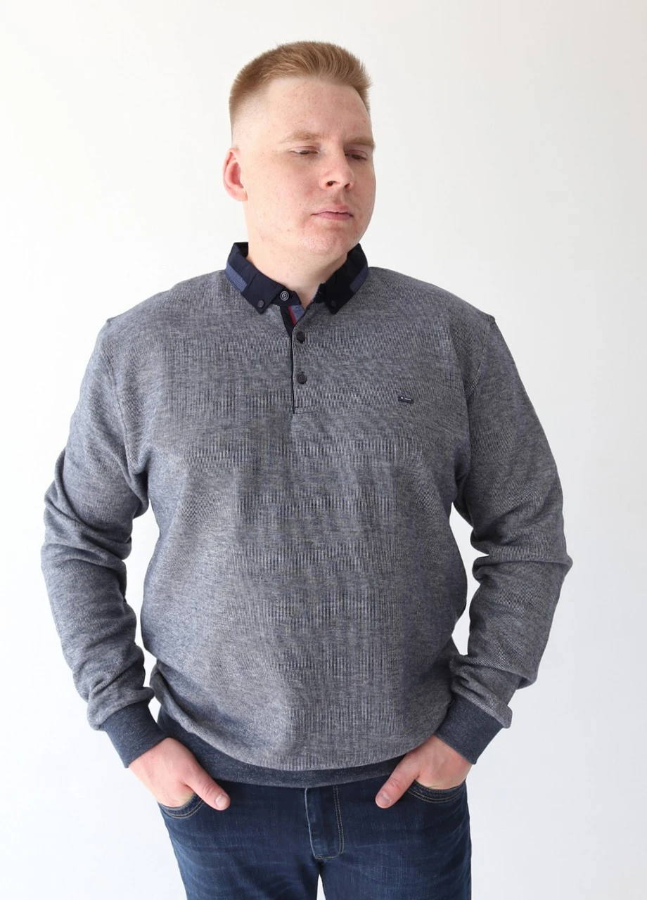 Синій демісезонний джемпер чоловічий синій поло великий розмір MCS Свободная