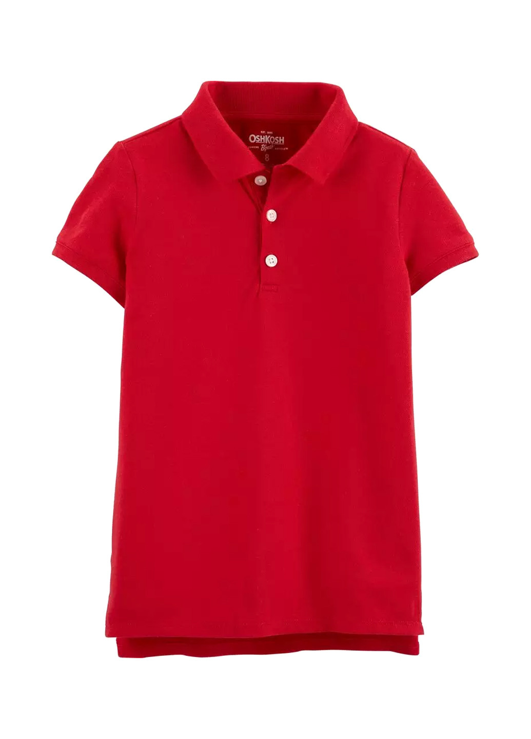 Красная детская футболка-поло для девочки OshKosh однотонная