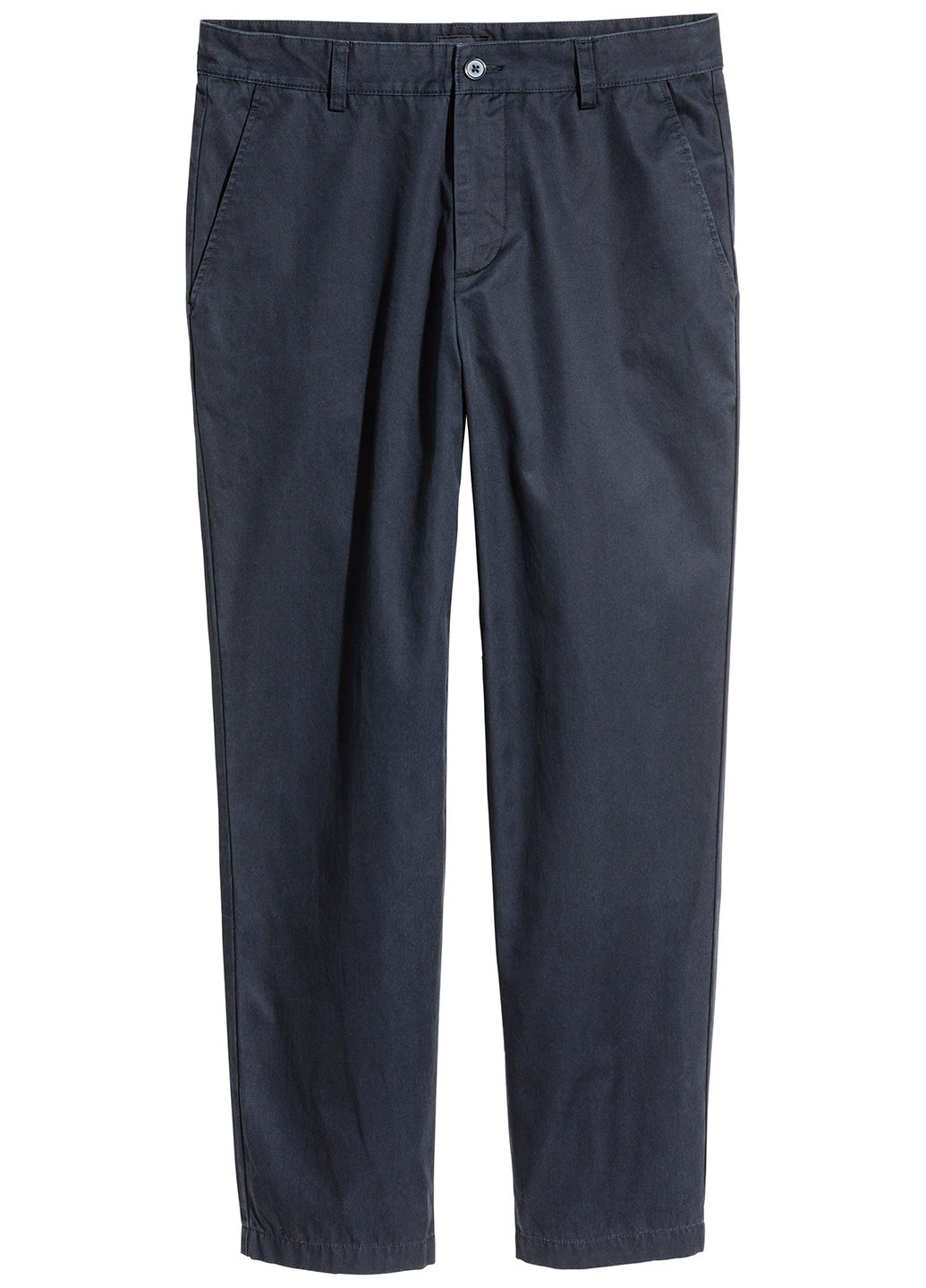Темно-синие кэжуал демисезонные со средней талией брюки H&M