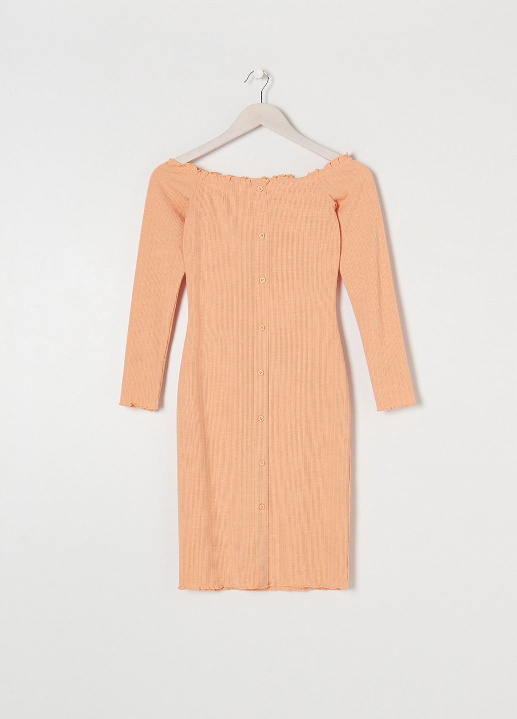 Персикова кежуал сукня з відкритими плечима, футляр Sinsay однотонна