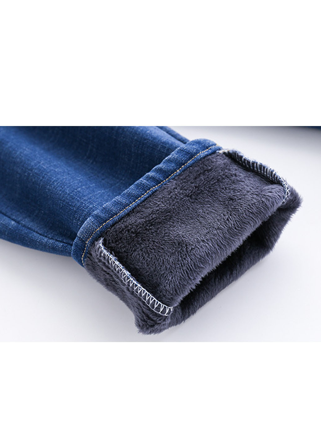 Синие зимние утепленные джинсы No Brand