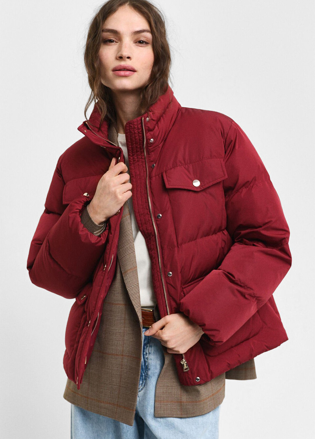 Бордовая зимняя куртка Gant