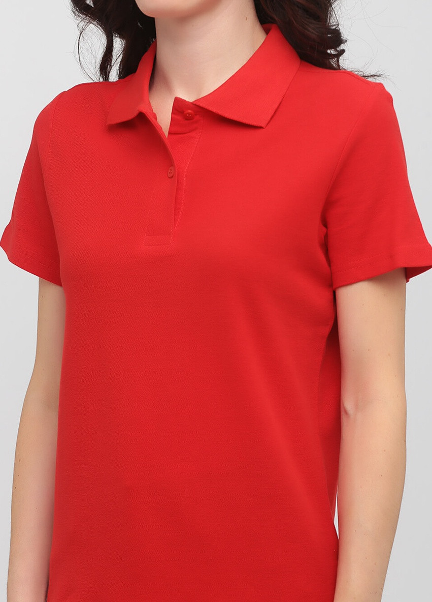 Красная женская футболка-женское хлопковое поло с коротким рукавом Stedman однотонная