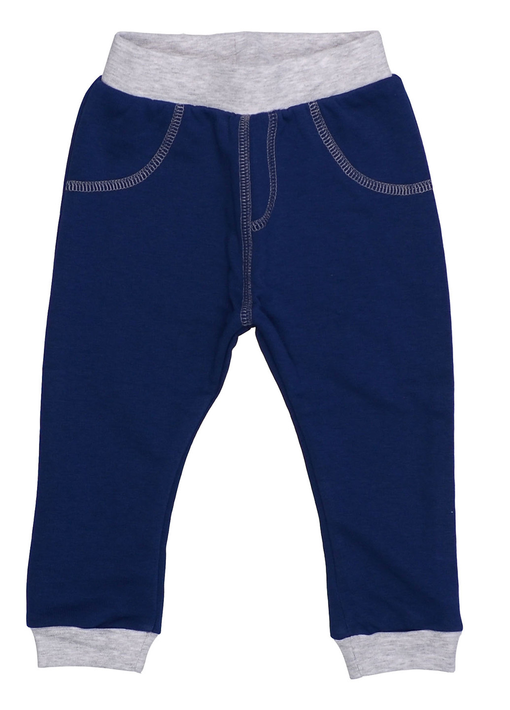 Синие кэжуал демисезонные брюки с высокой талией Татошка