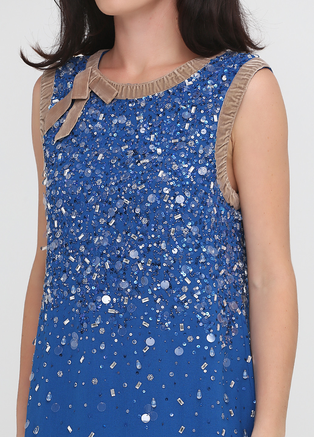 Синее коктейльное платье а-силуэт Twinset однотонное