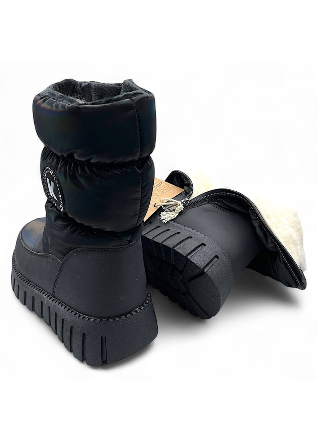 Зимние сапоги American Club с аппликацией, со шнуровкой