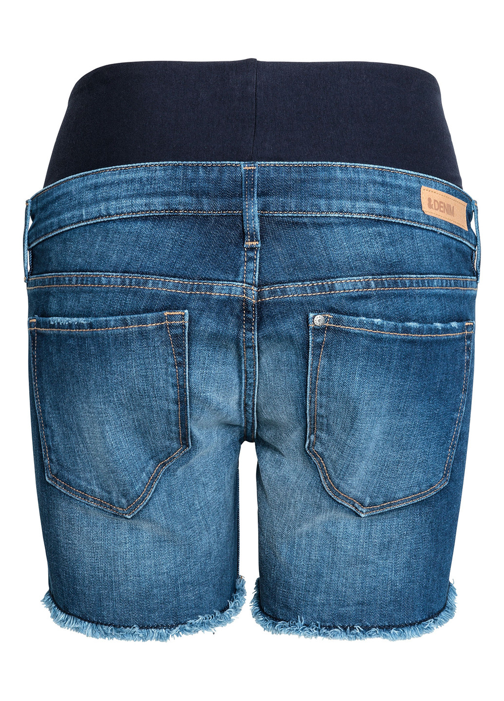 Шорты для беременных H&M однотонные синие джинсовые хлопок