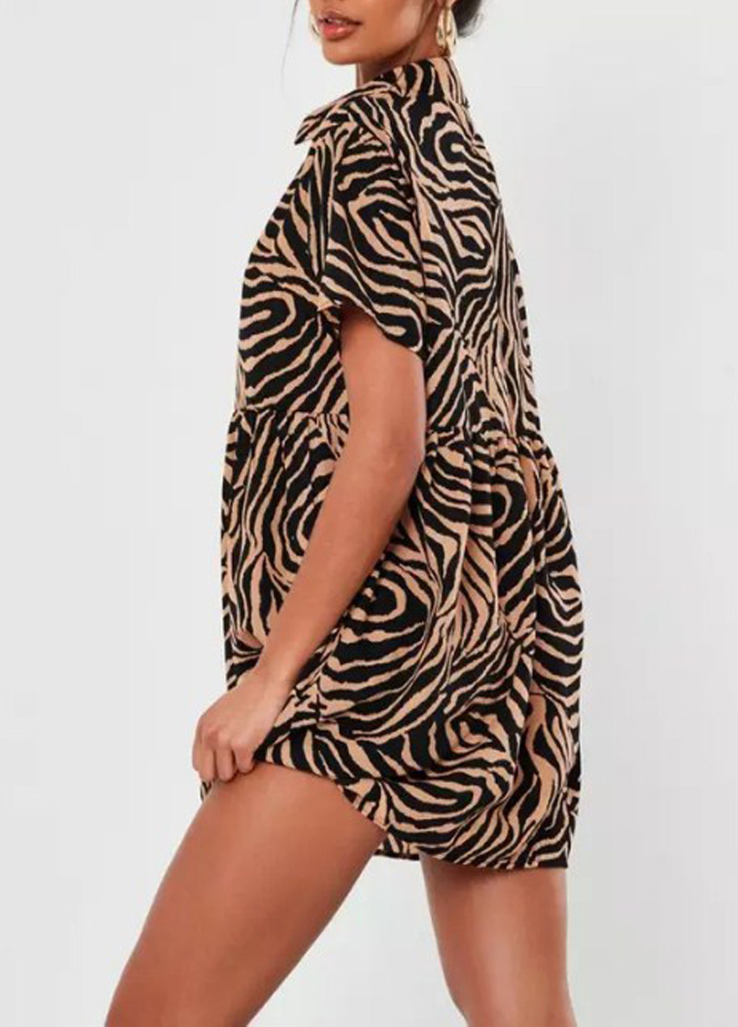 Песочное кэжуал платье Missguided зебра