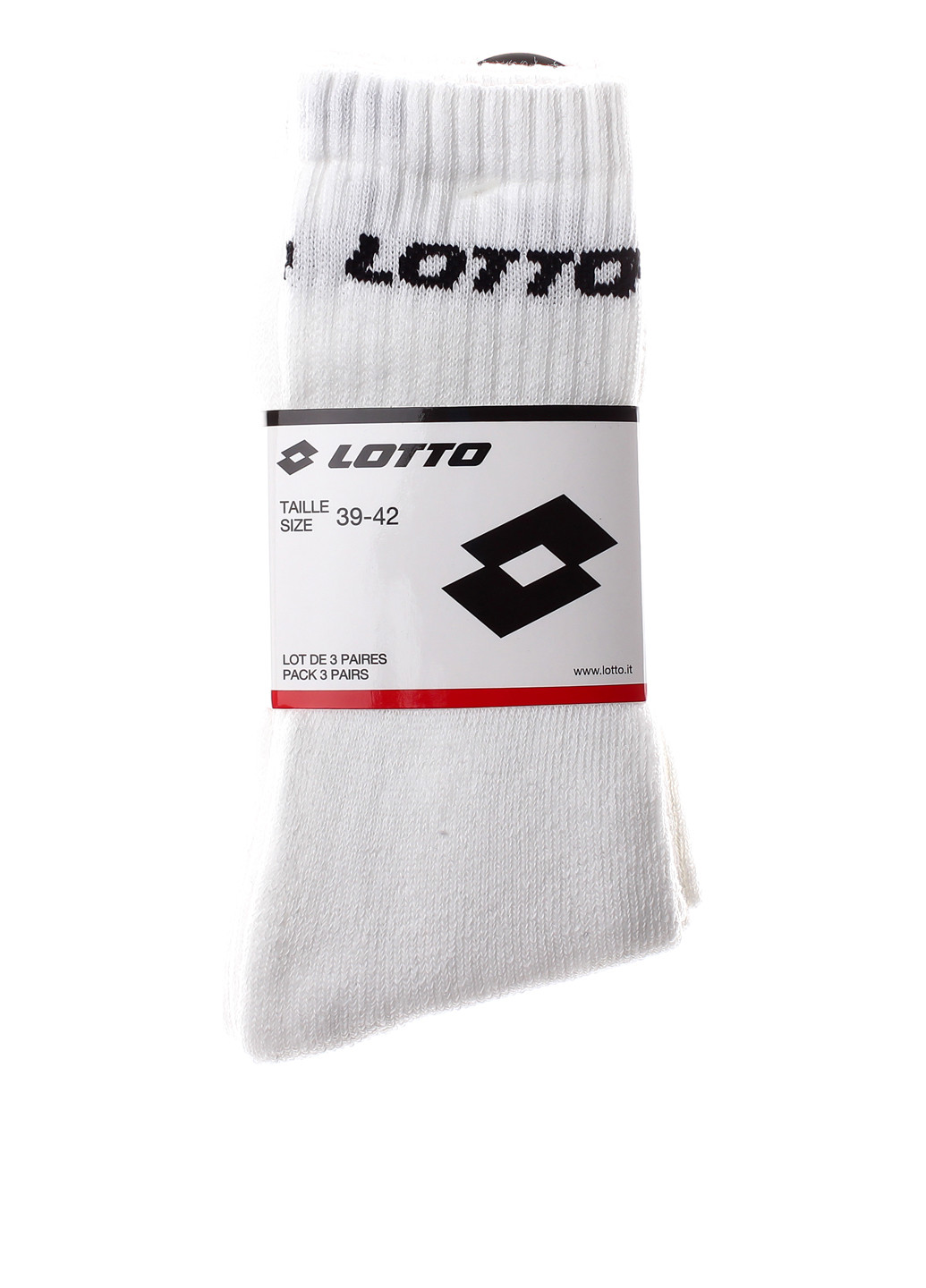Носки (3 пары) Lotto с уплотненным носком логотипы белые спортивные