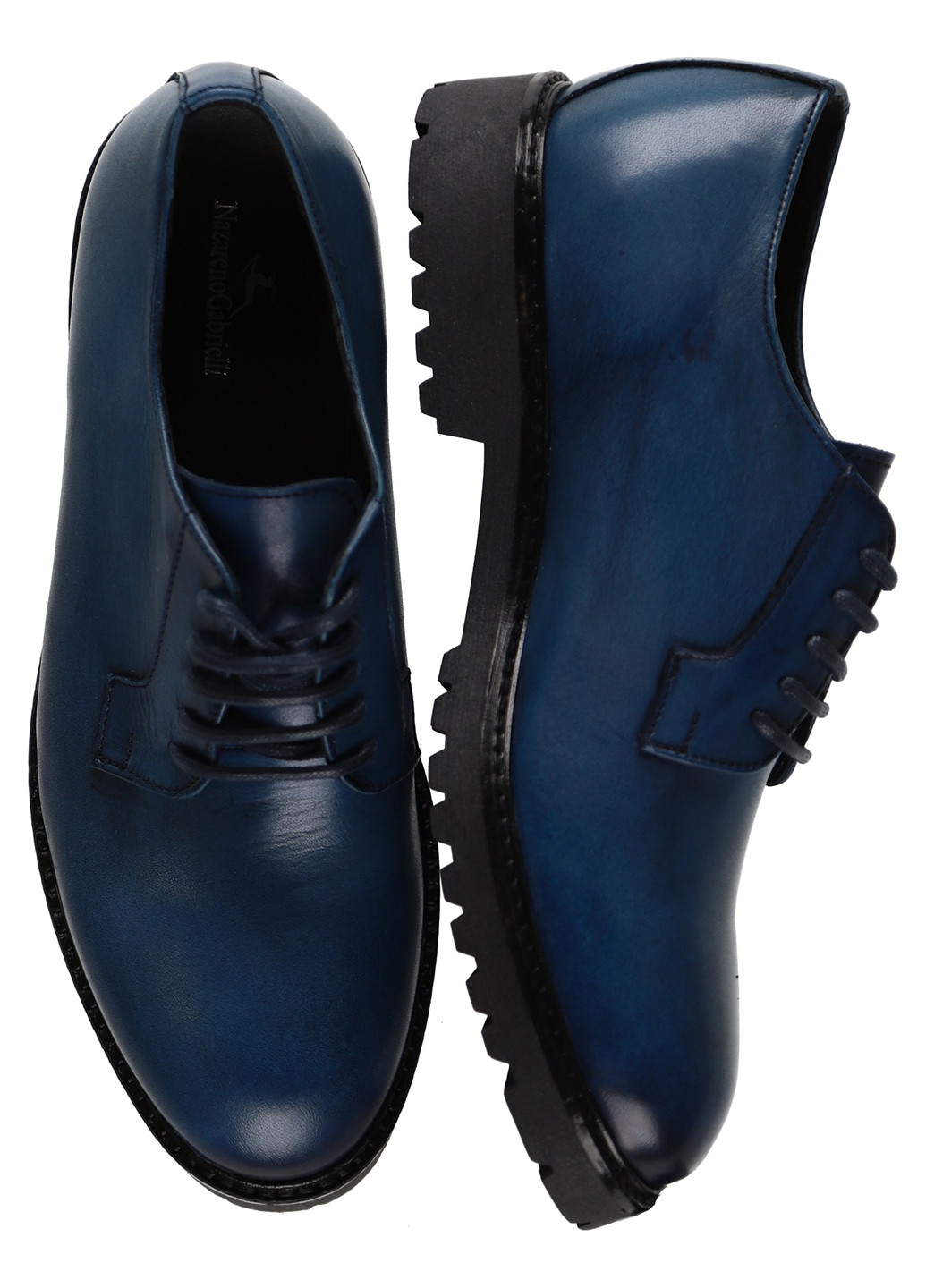 Синие кэжуал, классические ботинки Nazarenogabrielli на шнурках