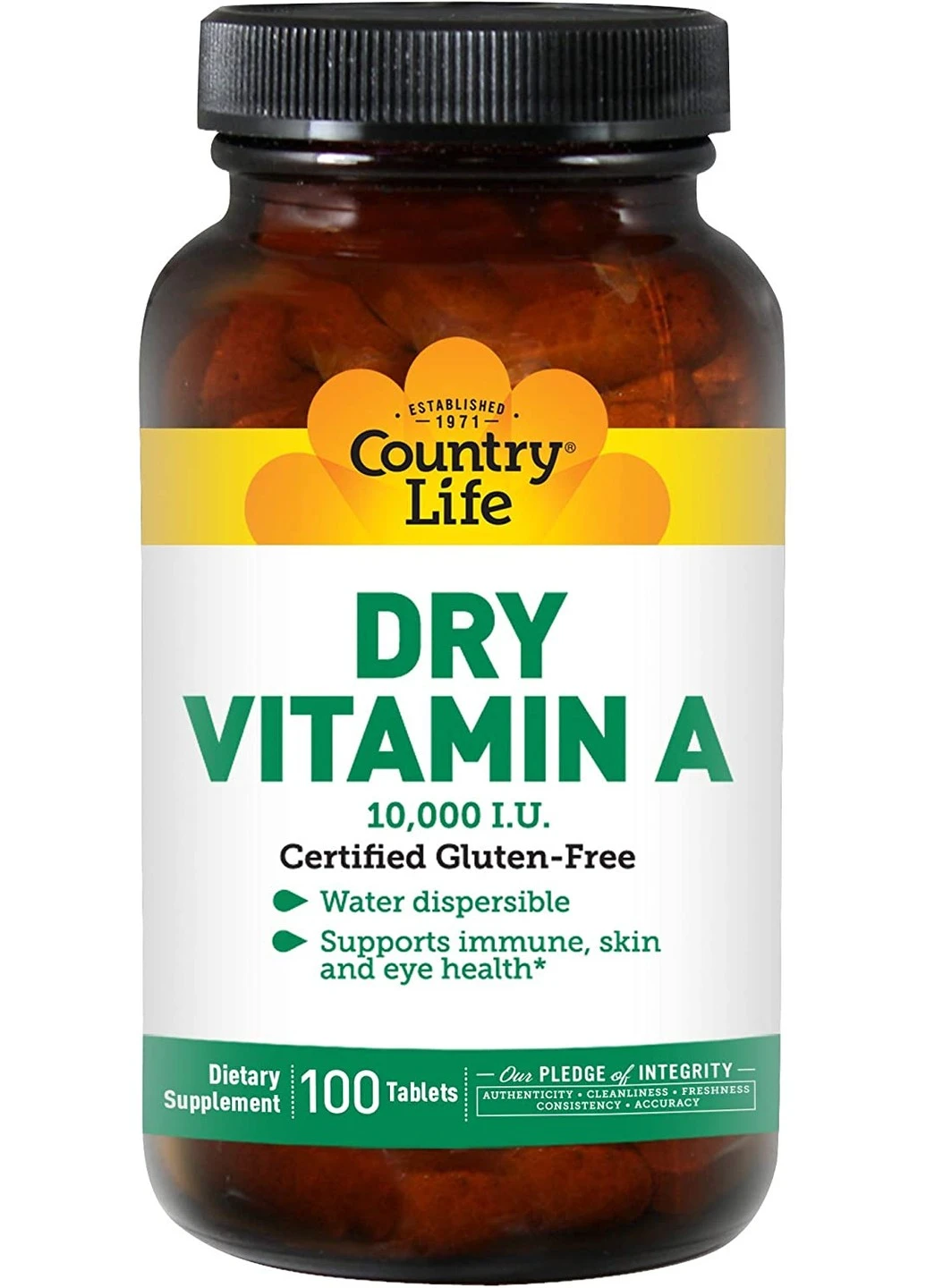 Витамин А Vitamin A 10000 IU 100 капсул Country Life (255409027)