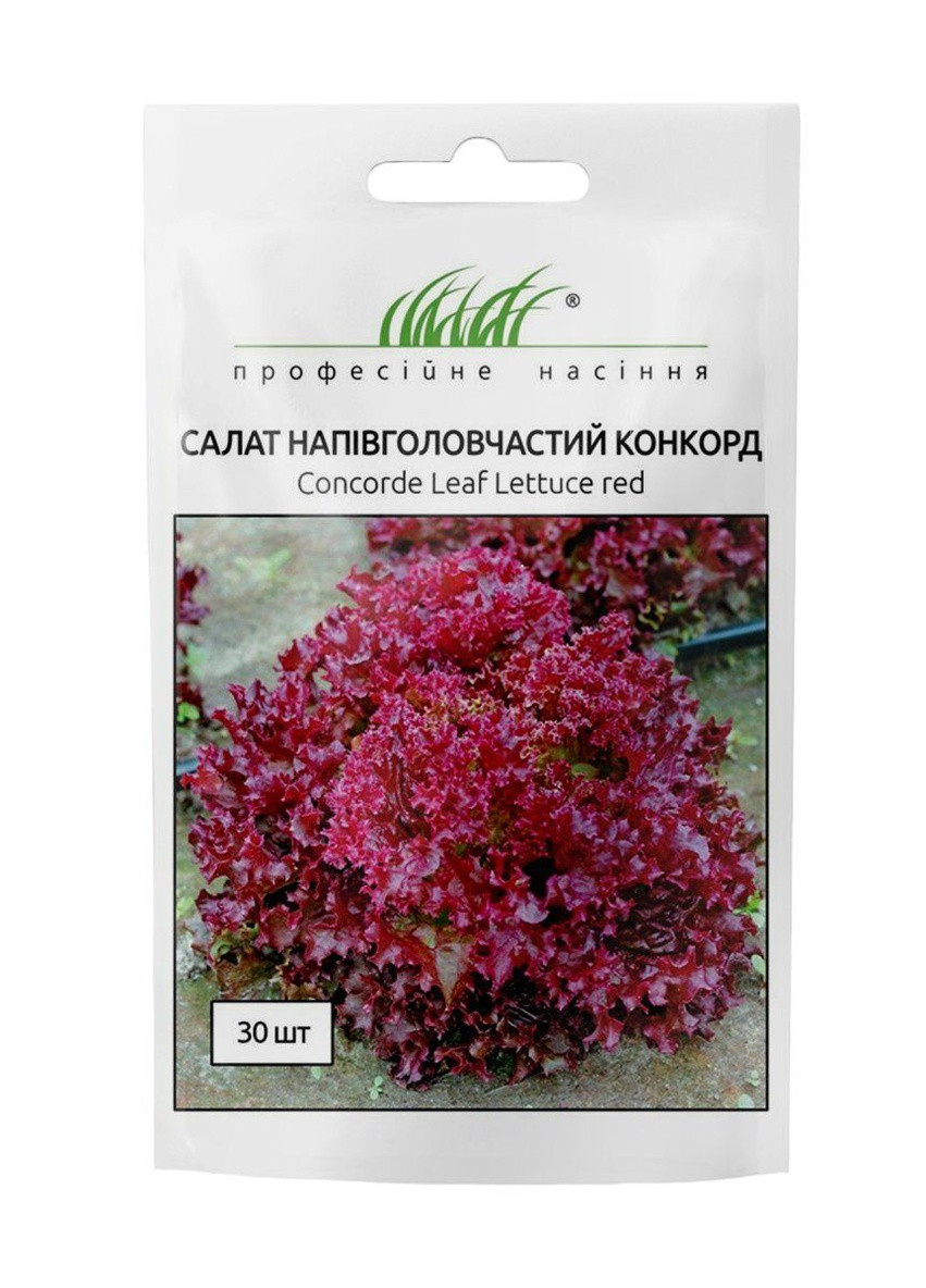 Семена Салат Конкорд красный Лолло Россо 30 шт Професійне насіння (248894355)