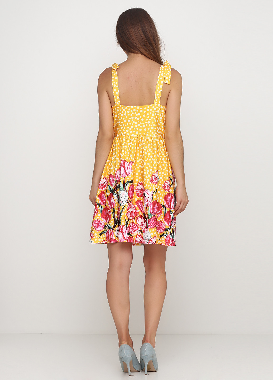 Жовтий кежуал сукня сукня-майка Flirt з квітковим принтом