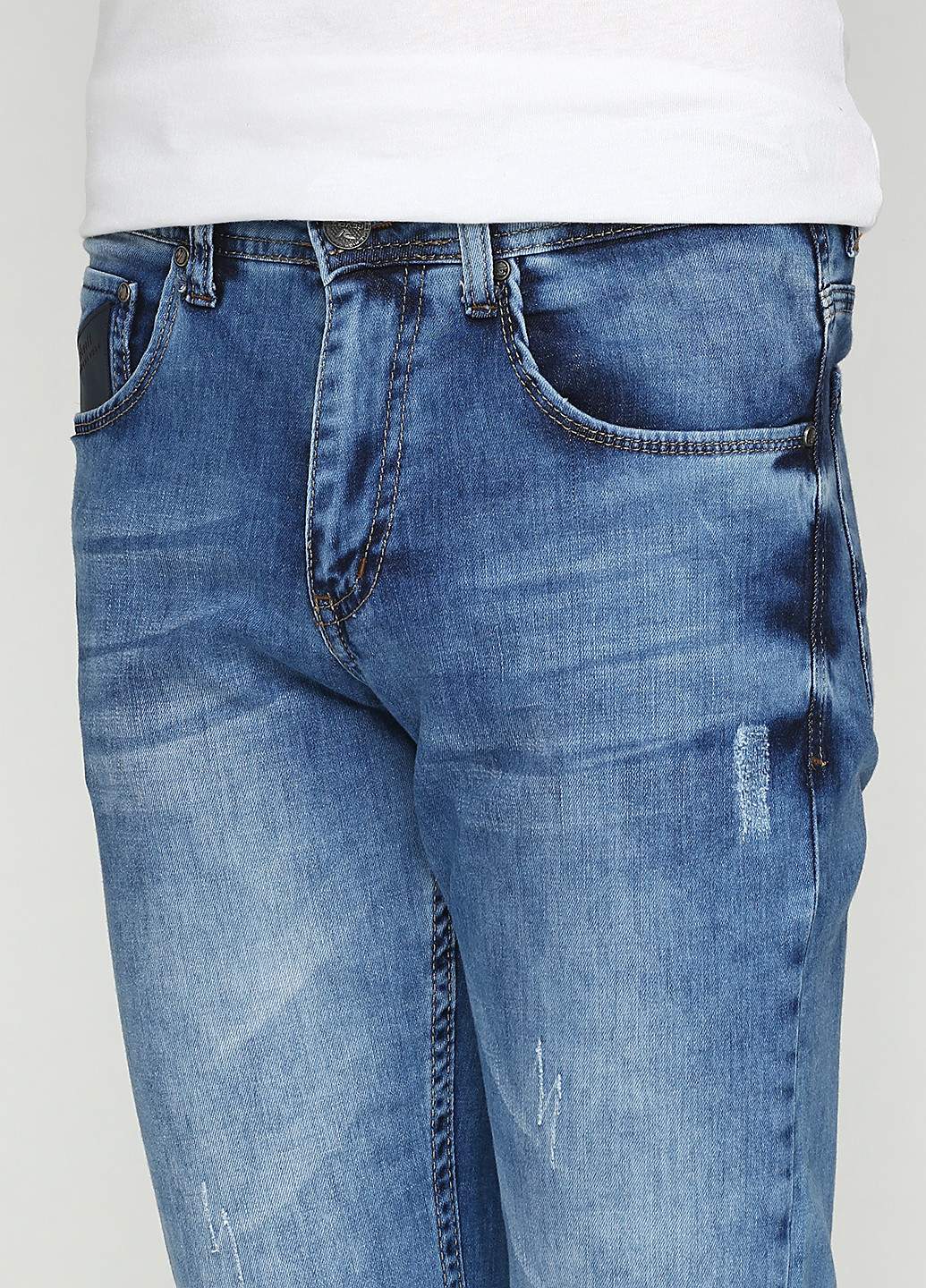 Голубые демисезонные со средней талией джинсы Revolt