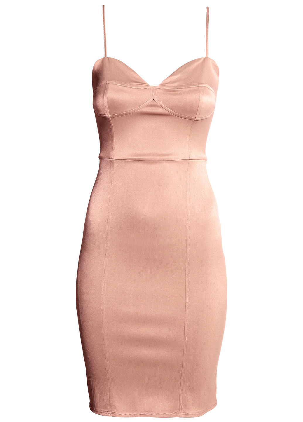 Пудровое платье H&M однотонное