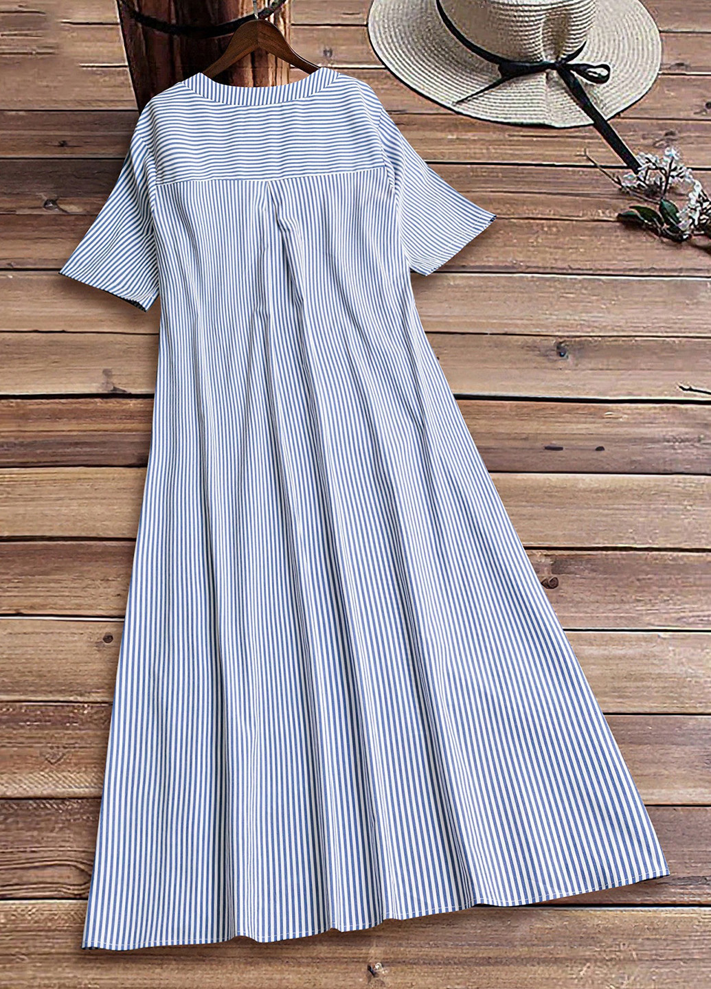Комбинированное кэжуал платье а-силуэт SHEIN в полоску